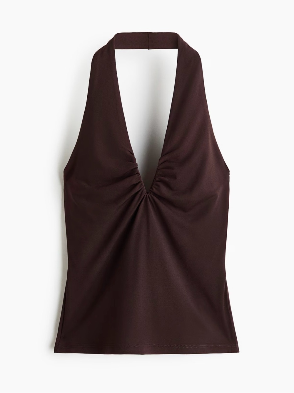 H&M Dark Brown V-Neck Halter Top